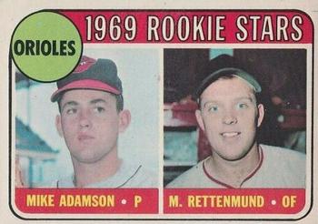 1969 O-Pee-Chee #66 Orioles 1969 Rookie Stars (Mike Adamson / Merv Rettenmund) Front