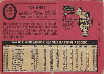 1969 O-Pee-Chee #25 Roy White Back