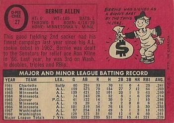 1969 O-Pee-Chee #27 Bernie Allen Back