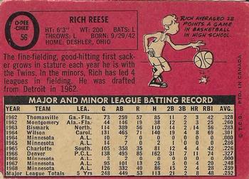 1969 O-Pee-Chee #56 Rich Reese Back
