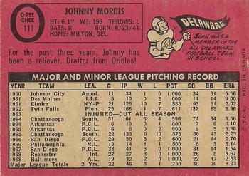 1969 O-Pee-Chee #111 Johnny Morris Back