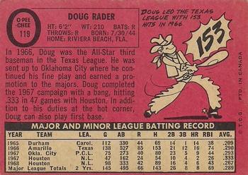 1969 O-Pee-Chee #119 Doug Rader Back