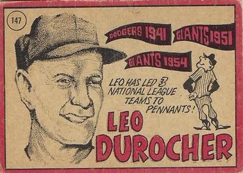1969 O-Pee-Chee #147 Leo Durocher Back