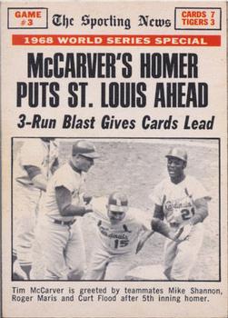 1969 O-Pee-Chee #164 World Series Game #3 - McCarver's Homer Puts St. Louis Ahead Front