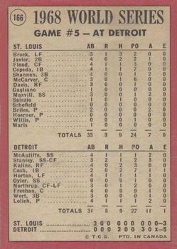 1969 O-Pee-Chee #166 World Series Game #5 - Kaline's Key Hit Sparks Tiger Rally Back