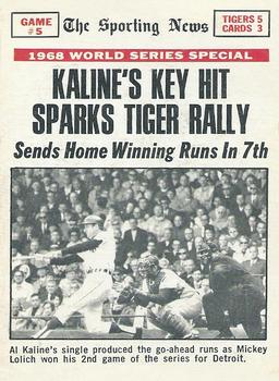 1969 O-Pee-Chee #166 World Series Game #5 - Kaline's Key Hit Sparks Tiger Rally Front