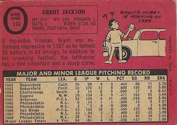 1969 O-Pee-Chee #174 Grant Jackson Back