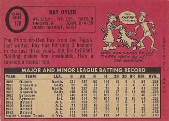 1969 O-Pee-Chee #178 Ray Oyler Back
