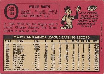 1969 O-Pee-Chee #198 Willie Smith Back