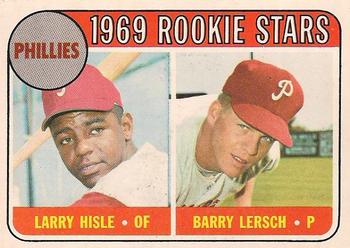 1969 O-Pee-Chee #206 Phillies 1969 Rookie Stars (Larry Hisle / Barry Lersch) Front