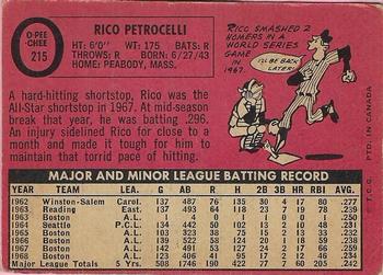 1969 O-Pee-Chee #215 Rico Petrocelli Back