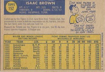 1970 O-Pee-Chee #152 Ike Brown Back