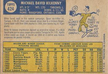 1970 O-Pee-Chee #424 Mike Kilkenny Back