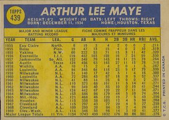 1970 O-Pee-Chee #439 Lee Maye Back