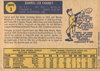 1970 O-Pee-Chee #3 Darrel Chaney Back