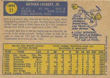 1970 O-Pee-Chee #11 Nate Colbert Back