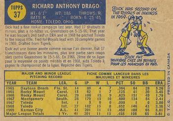 1970 O-Pee-Chee #37 Dick Drago Back
