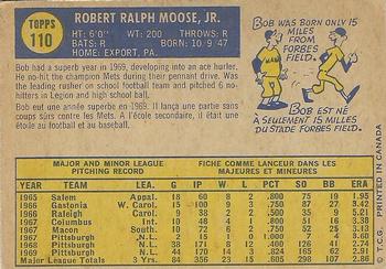 1970 O-Pee-Chee #110 Bob Moose Back