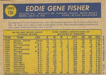 1970 O-Pee-Chee #156 Eddie Fisher Back