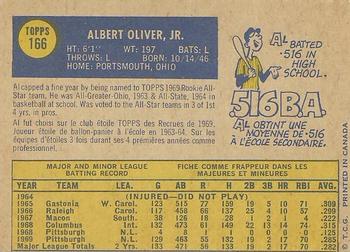 1970 O-Pee-Chee #166 Al Oliver Back