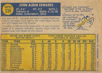1970 O-Pee-Chee #339 Johnny Edwards Back