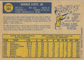 1970 O-Pee-Chee #385 George Scott Back