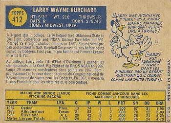 1970 O-Pee-Chee #412 Larry Burchart Back