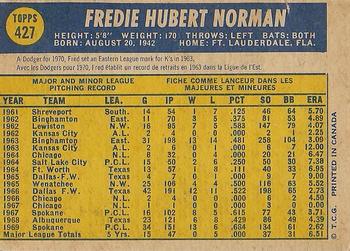 1970 O-Pee-Chee #427 Fred Norman Back