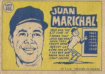 1970 O-Pee-Chee #466 Juan Marichal Back