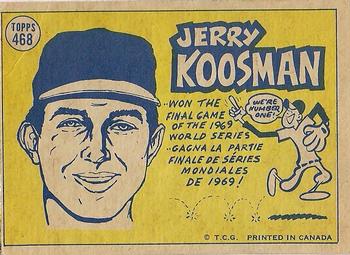 1970 O-Pee-Chee #468 Jerry Koosman Back