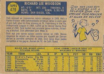 1970 O-Pee-Chee #479 Dick Woodson Back