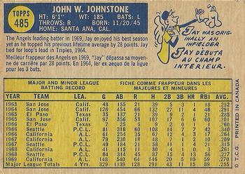 1970 O-Pee-Chee #485 Jay Johnstone Back