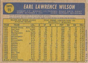 1970 O-Pee-Chee #95 Earl Wilson Back