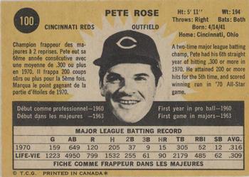 1971 O-Pee-Chee #100 Pete Rose Back