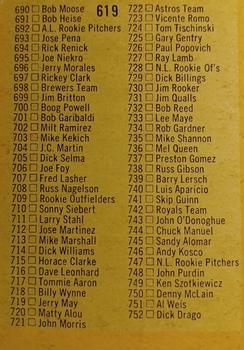 1971 O-Pee-Chee #619 Checklist: 644-752 Back