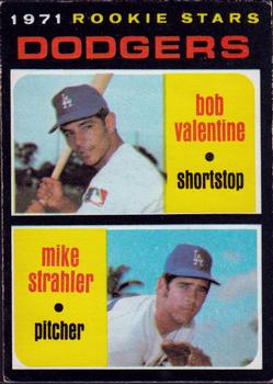 1971 O-Pee-Chee #188 Dodgers 1971 Rookie Stars (Bob Valentine / Mike Strahler) Front