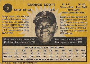 1971 O-Pee-Chee #9 George Scott Back