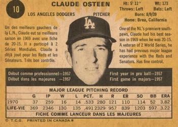 1971 O-Pee-Chee #10 Claude Osteen Back