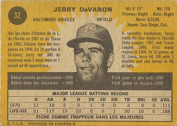 1971 O-Pee-Chee #32 Jerry DaVanon Back