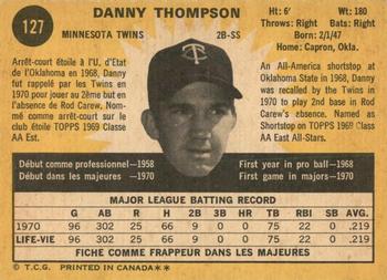 1971 O-Pee-Chee #127 Danny Thompson Back