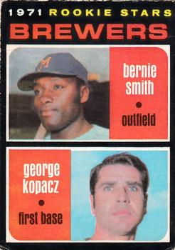 1971 O-Pee-Chee #204 Brewers 1971 Rookie Stars (Bernie Smith / George Kopacz) Front