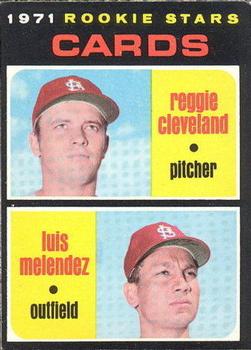 1971 O-Pee-Chee #216 Cards 1971 Rookie Stars (Reggie Cleveland / Luis Melendez) Front