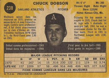 1971 O-Pee-Chee #238 Chuck Dobson Back