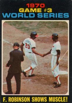 1971 O-Pee-Chee #329 World Series Game 3 - F. Robinson Shows Muscle! Front