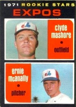 1971 O-Pee-Chee #376 Expos 1971 Rookie Stars (Clyde Mashore / Ernie McAnally) Front