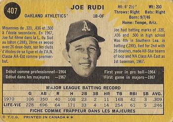 1971 O-Pee-Chee #407 Joe Rudi Back