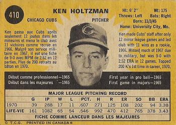 1971 O-Pee-Chee #410 Ken Holtzman Back