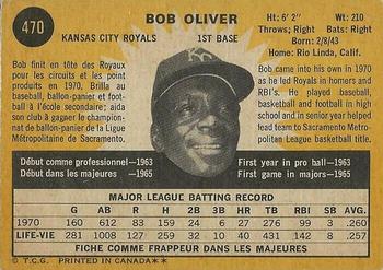 1971 O-Pee-Chee #470 Bob Oliver Back