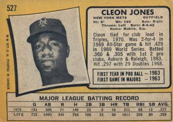 1971 O-Pee-Chee #527 Cleon Jones Back
