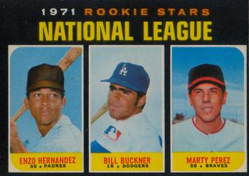 1971 O-Pee-Chee #529 National League 1971 Rookie Stars (Enzo Hernandez / Bill Buckner / Marty Perez) Front